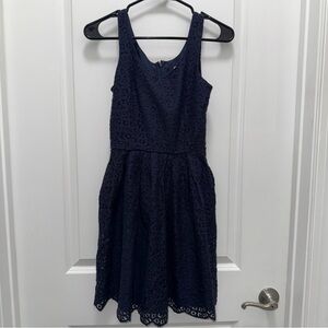 J. Crew Navy Blue Lace Mini Dress